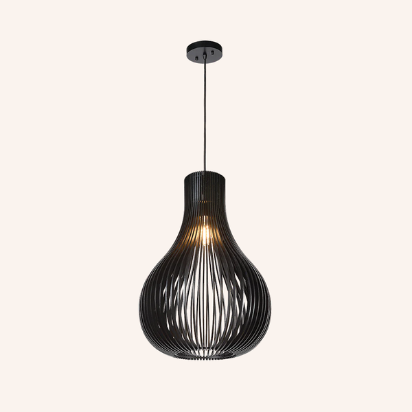 Suspension Zita L | Design Élancé en Bois Noir pour un Look Vintage et Industriel